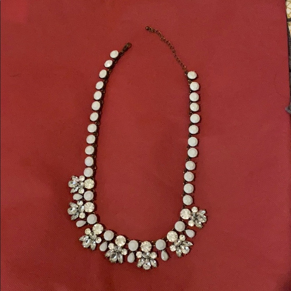 Grey Stone and Crystal Statement Necklace